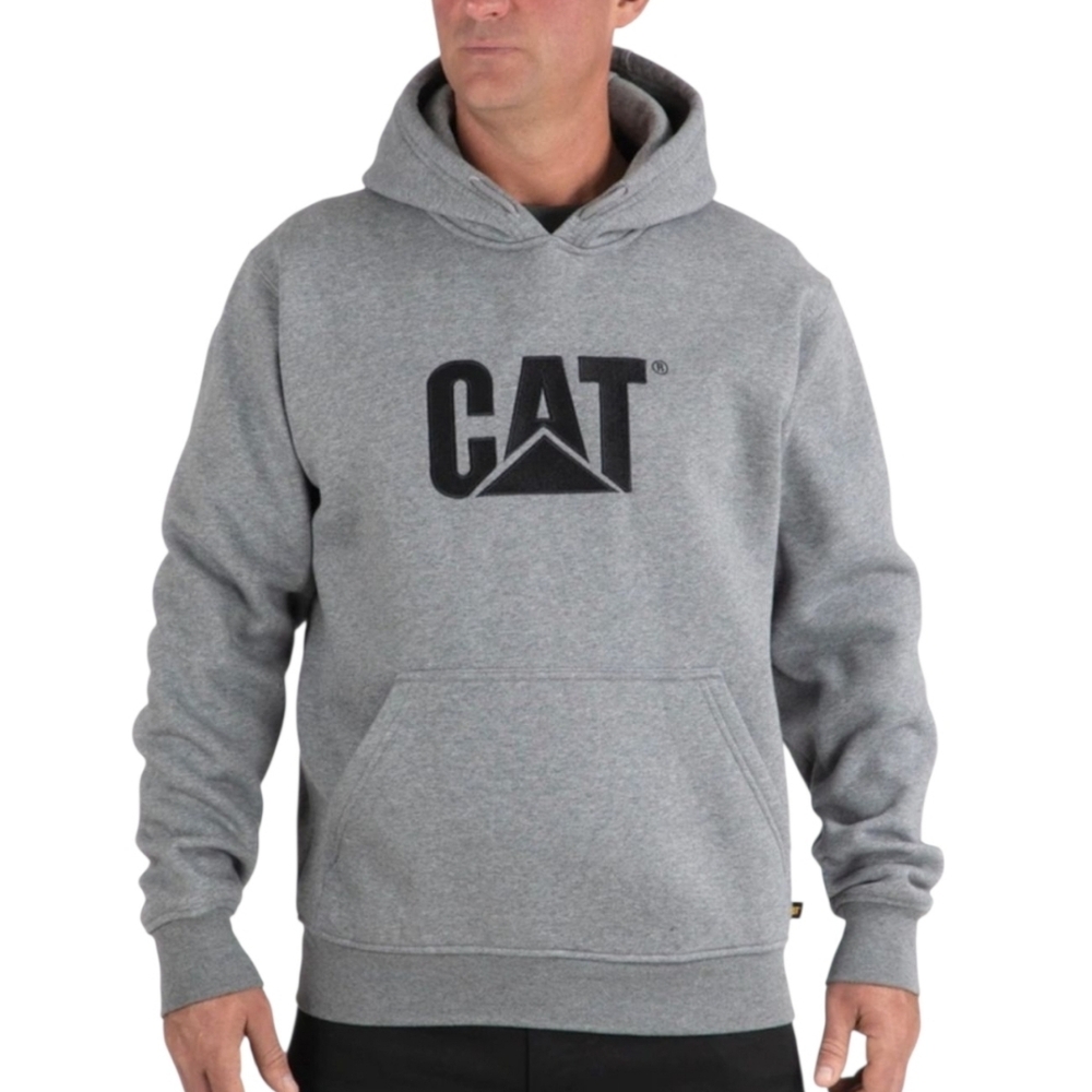 Caterpillar CAT Hoodie Mens Large Gray Pullover Workwear Construction Durable